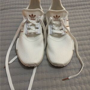 Adidas White and Bronze Sneakers